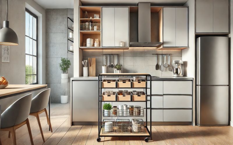 Space-Saving Slim Kitchen Carts - HandyLaundry.com