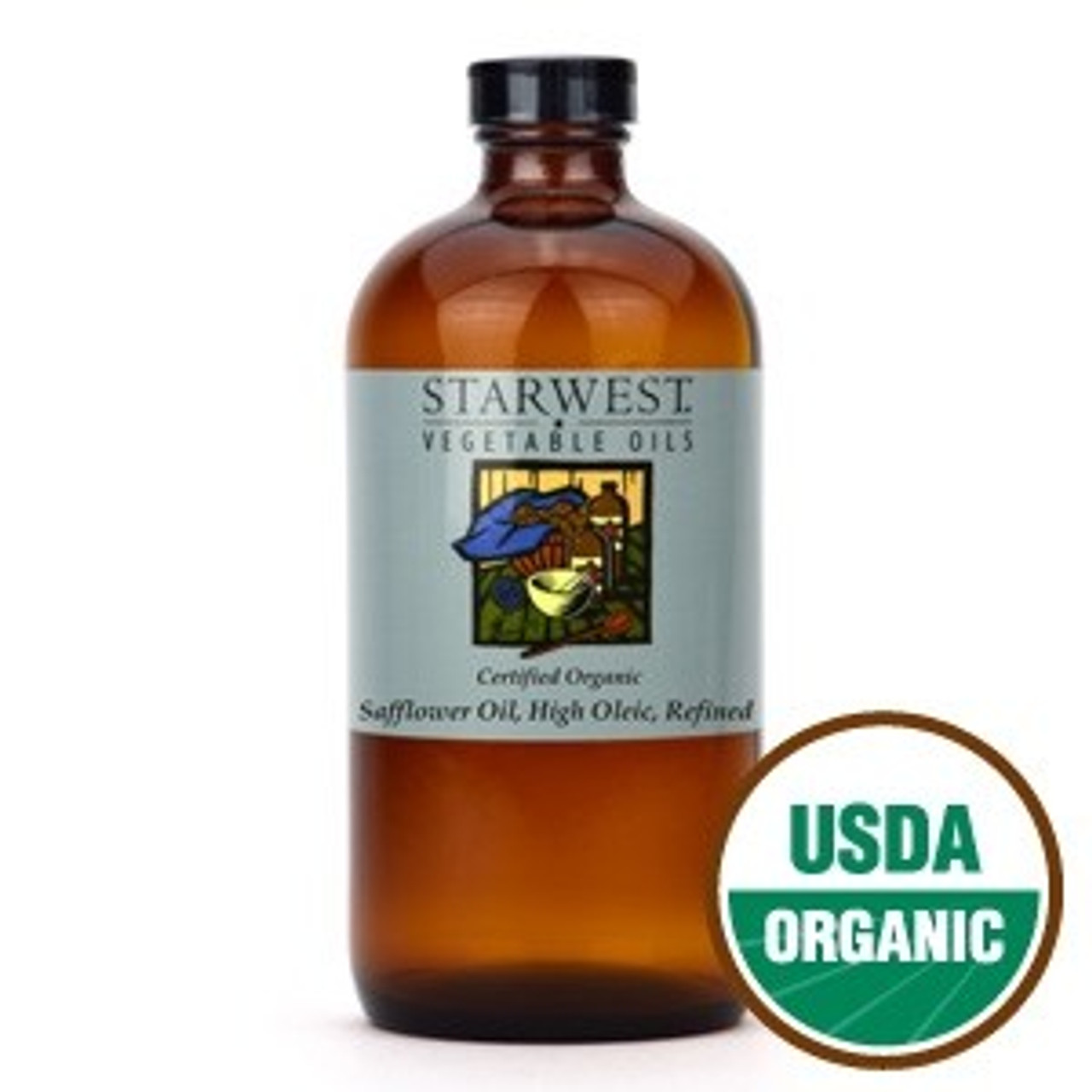 Safflower OIL High Oleic Organic 100% Pure 32 Oz / 1 Quart