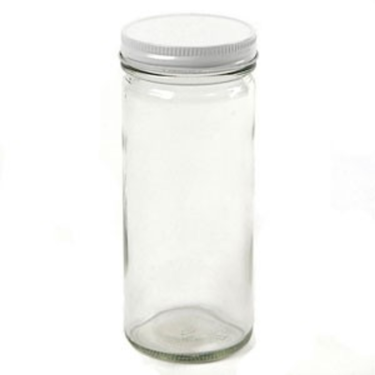 8 oz Clear Glass Spice Bottle with Lid