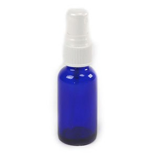 1 fl oz Blue Cobalt Glass Bottle with Fine Mist Sprayer Cap
