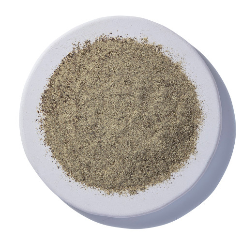 Black Pepper Medium Grind 28 Mesh Organic on a plate