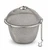 Stainless steel tea strainer on a white background