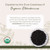 Experience the Pure Goodness of Organic Elderberries. These delicious, colorful, and bright berries come from the elder tree. Dried elderberries are packed with polyphenols, which act as antioxidants that may help support immune health.’ Includes a USDA Organic badge and a bowl of dried black elderberries.