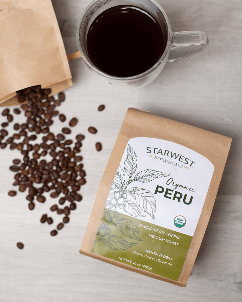 Certified organic coffee beans