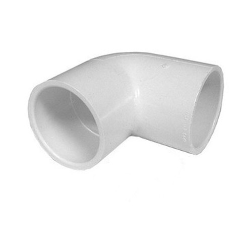 White PVC Elbow - 2" Slip x 2" Slip, 90 Degrees