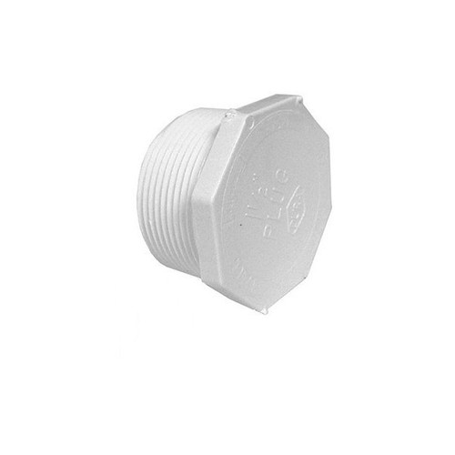 White PVC Plug - 1/2" Male Pipe Thread