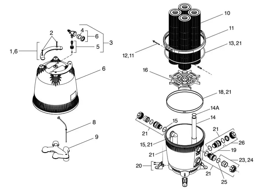 Jandy CV/CL Filter Parts