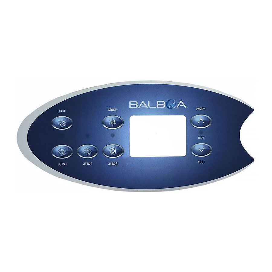 Balboa VL702S 3 Pump Topside Control Overlay, 11957