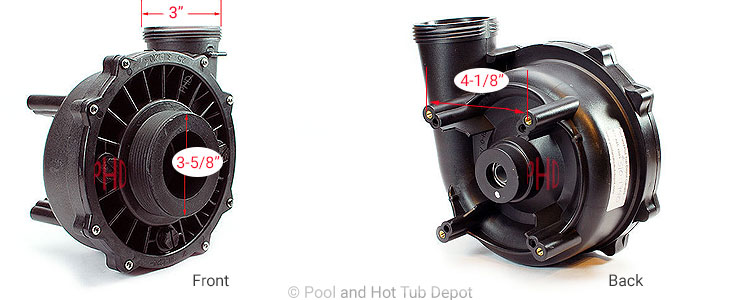 Waterway wet end for Coast Spas pump with Franklin motor