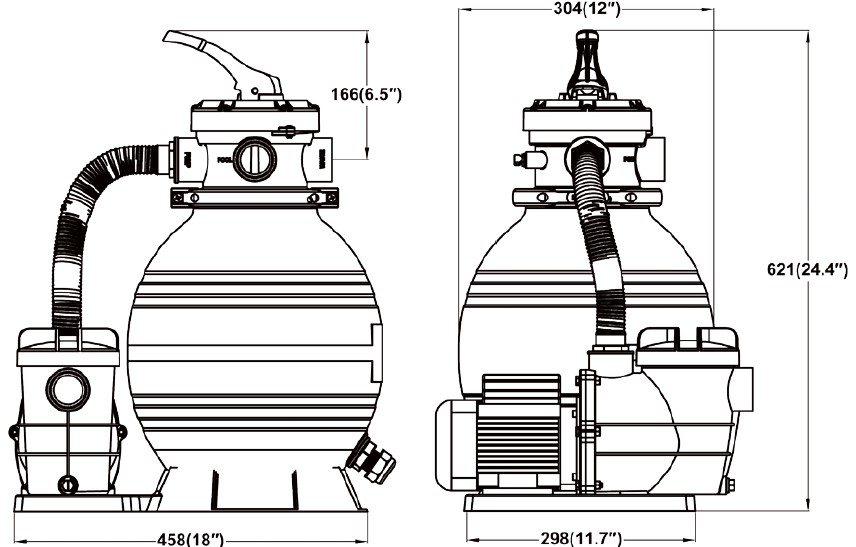 Sand Filter Dimensions