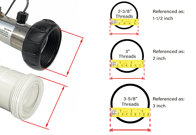 Hot tub heater union repair split nut