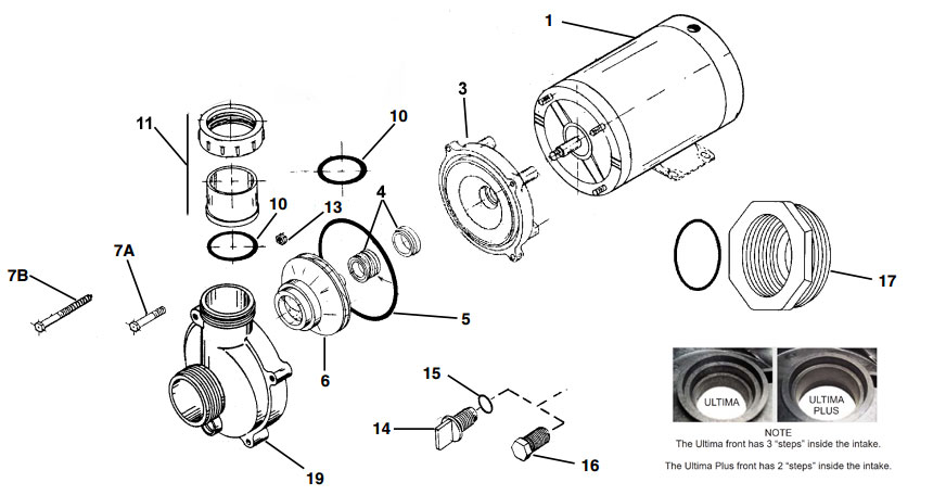 Balboa Ultrajet Ultima Plus Pump Parts