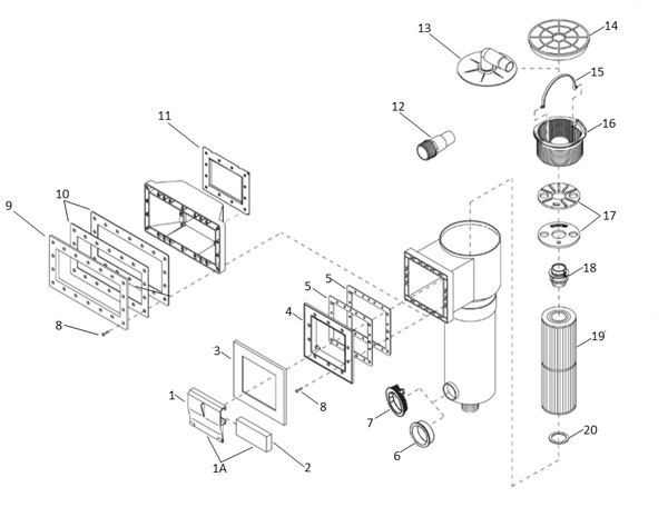 Waterway Front Access Skimmer Filter Parts