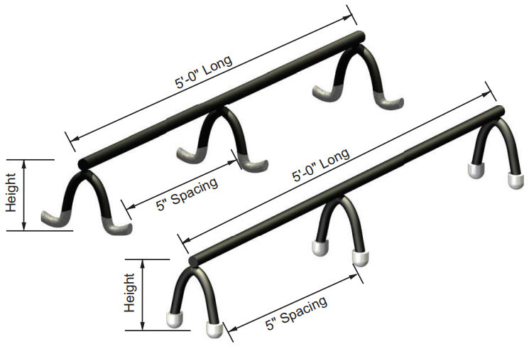 5' pcs 2" Slab Bolster Dip Tip