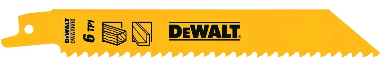 6-In. 6 Tpi Straight Back Bi-Metal Reciprocating Saw Blade (5 Pk)