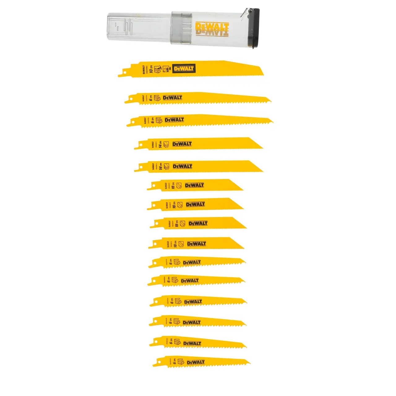 16-pc. BI-metal reciprocating saw blade set with case