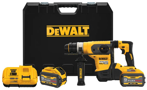 FLEXVOLT 60V MAX* 1-1/4-in. (32mm) Brushless Cordless SDS PLUS Rotary Hammer With (2) 9.0 Ah Batteries and Charger