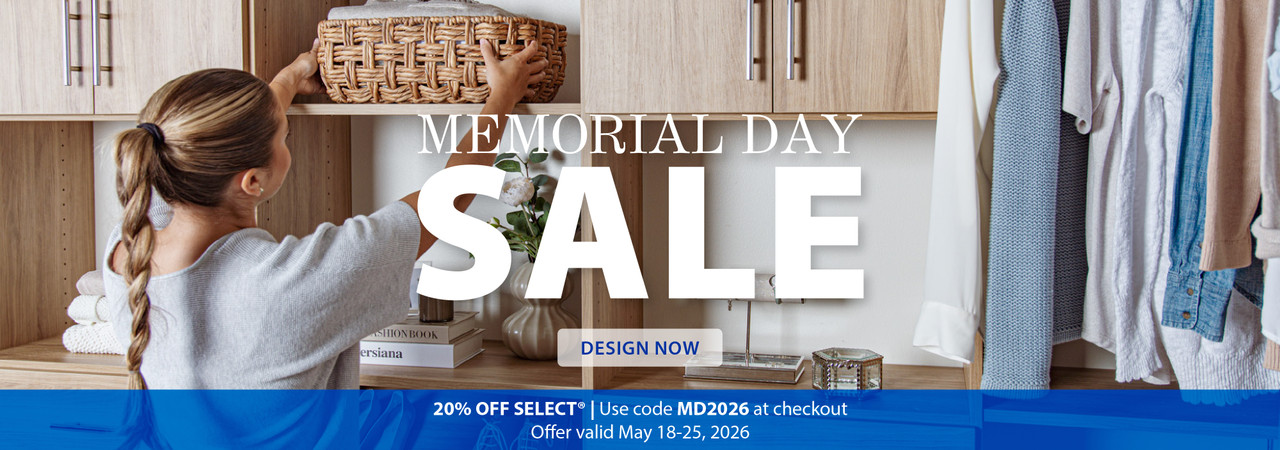 Memorial Day Sale Design Now 20% off Select Use code MD2026 at checkout Offer valid May 18-25, 2026