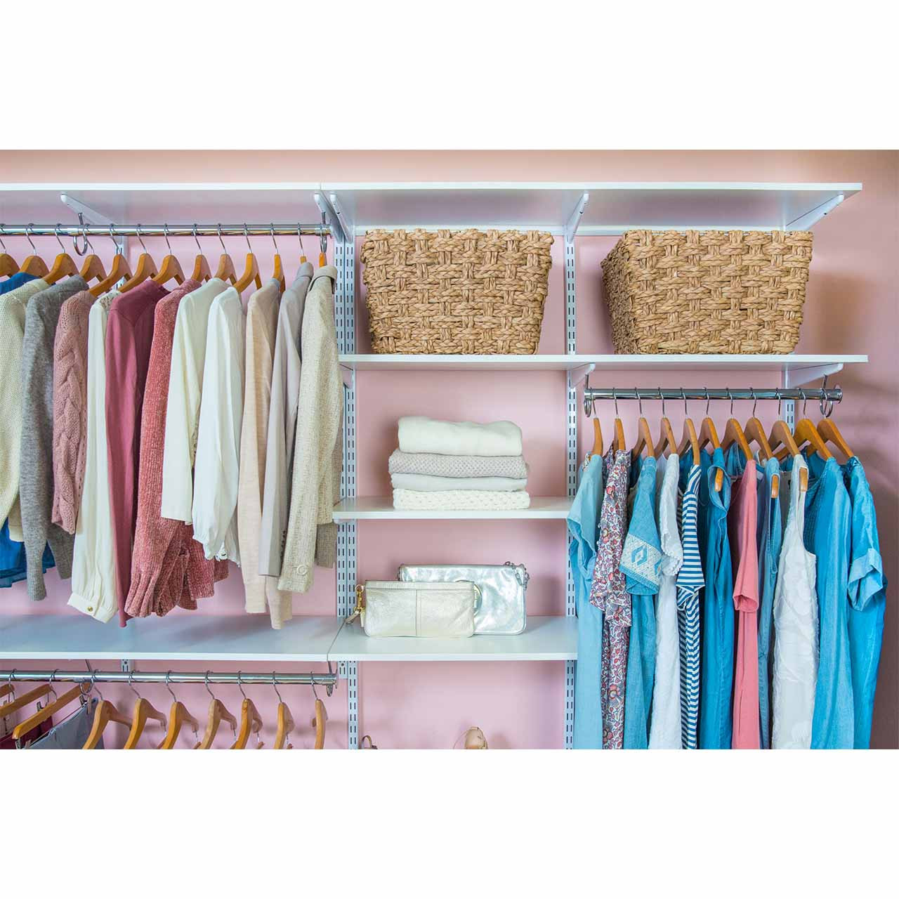 freedomRail Basic Adjustable Closet Kit 96 100 Organized Living