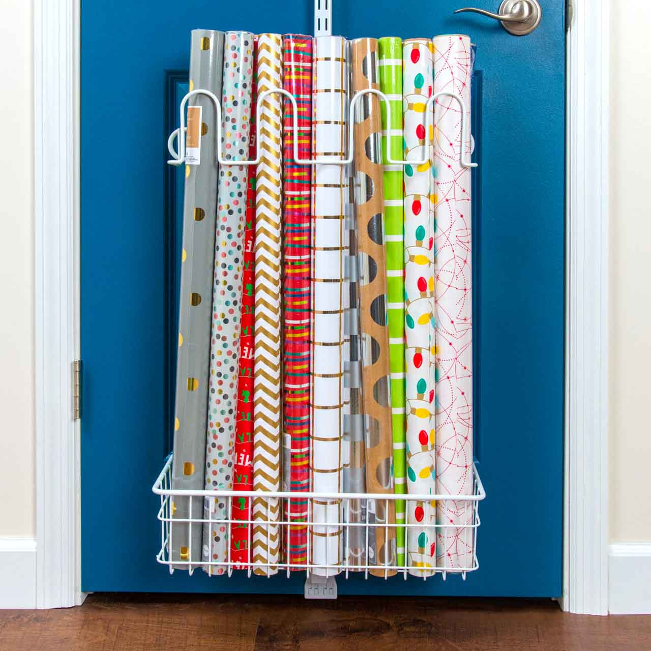 Over The Door Wrapping Paper Storage Solution