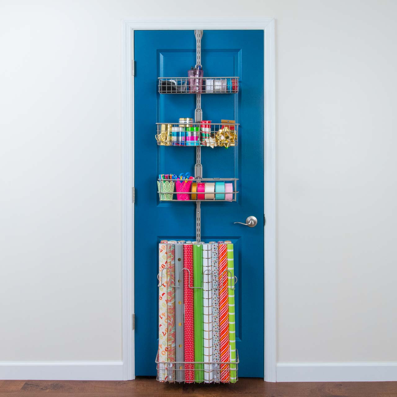 Over The Door Wrapping Paper Storage Solution