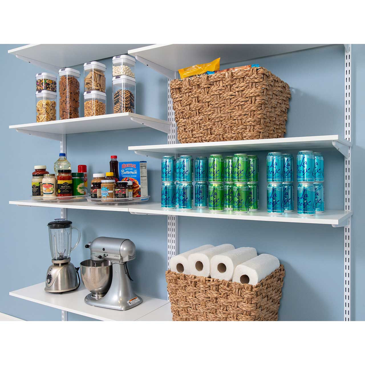 Kitchen Pantry, Adjustable Melamine Shelving