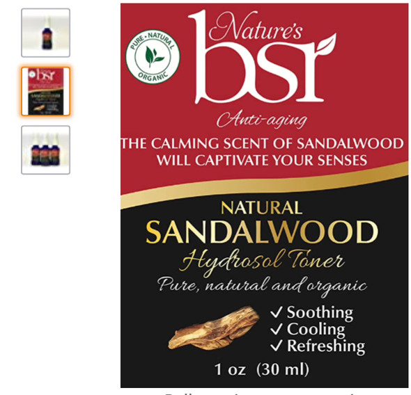 SANDALWOOD, Natural  for Soothing, Cooing & Refreshing Travel size (1 oz)