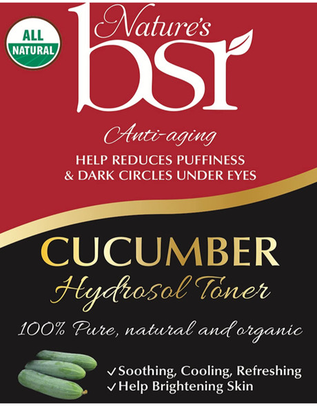 CUCUMBER Hydrosol Toner (2oz), All Natural 100% Pure & Organic.