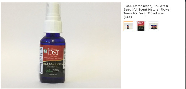 ROSE Damascena, So Soft & Beautiful Scent Natural Flower Toner for Face, Travel size (1oz)