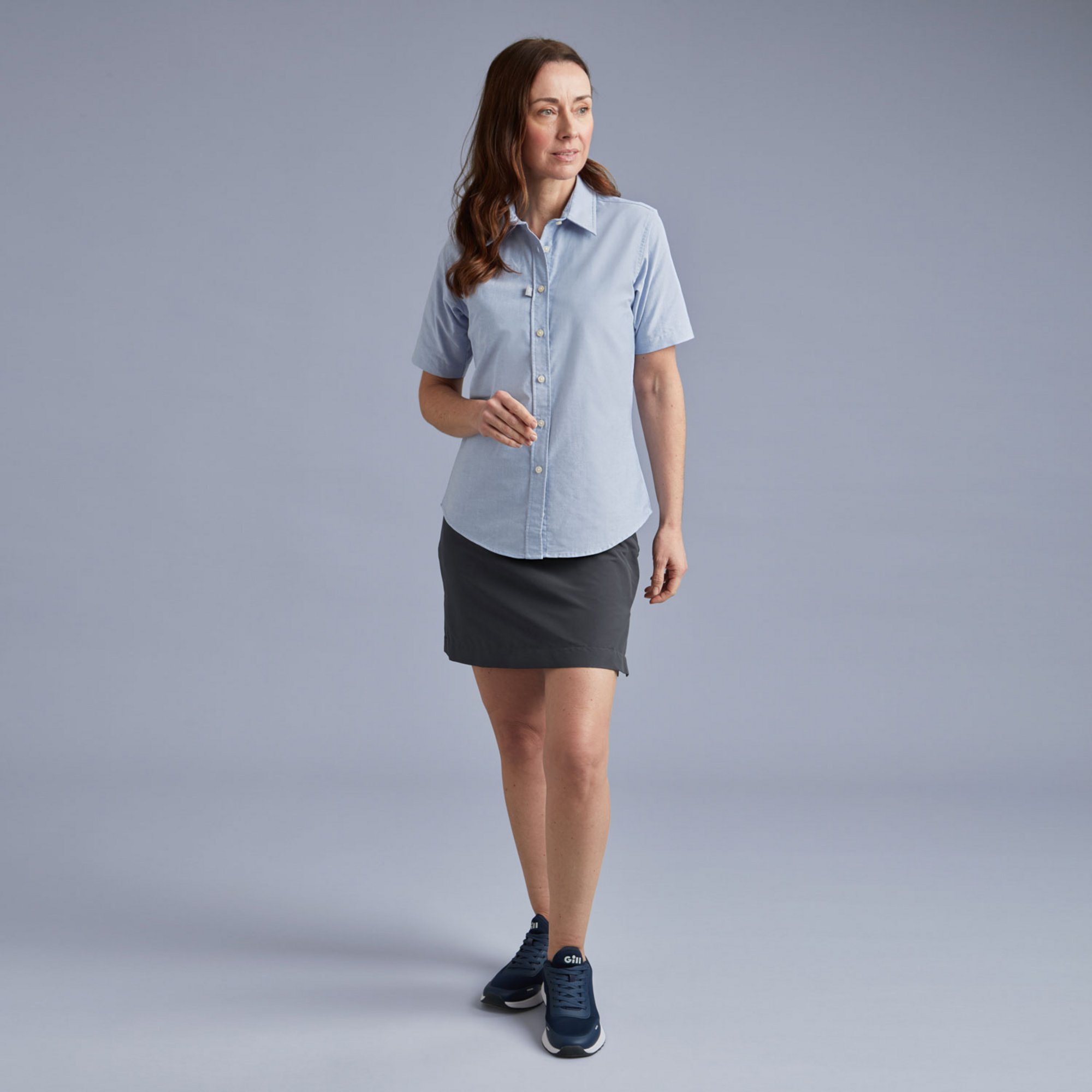 Damen Oxford Shirt Kurzärmliges - 160W_BLU01.jpg