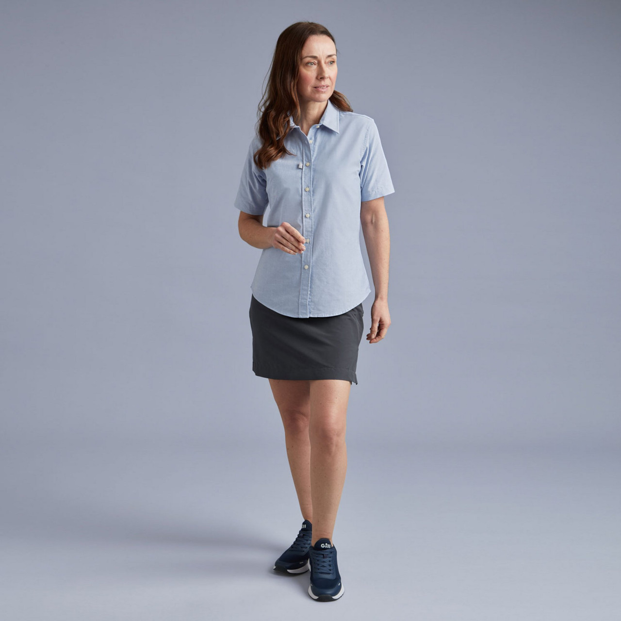 Damen Oxford Shirt Kurzärmliges - 160W_BLU01.jpg