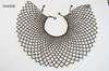 African mesh necklace black beaded jewelry naheri