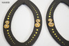 African wooden hoop earrings black Naheri