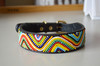 African leather beaded dog collar - KULU handmade Naheri