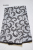 African print fabric white and black floral Naheri