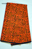 African print fabric batik pattern orange Naheri