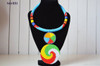 Sky blue African tribal beaded necklace