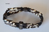 African brown and white bone bracelet with elastic