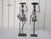 Beads and metal African candle holders white Naheri