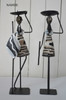 Beads and metal African candle holders white Naheri