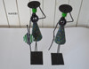 Beads and metal African candle holders green Naheri