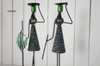 Beads and metal African candle holders green Naheri