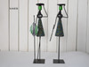 Beads and metal African candle holders green Naheri