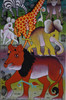 African animal kingdom oil painting