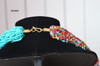 African inspired beaded necklace turquoise