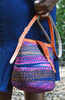 African handbag handwoven sisal bag with leather