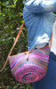 African handbag handwoven sisal bag with leather
