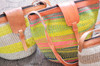 African inspired handbag woven sisal and leather bag