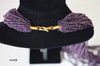 Purple beaded African inspired necklace tribal jewelry