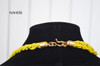 African beaded yellow necklace tribal neck fringe neck piece with brass